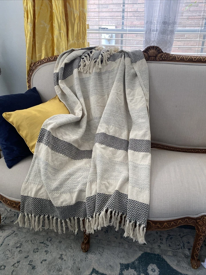 Manta Boho Celerie Kemble Tejida Texturizada con Borlas 50 x 60 Foto 2 de 4