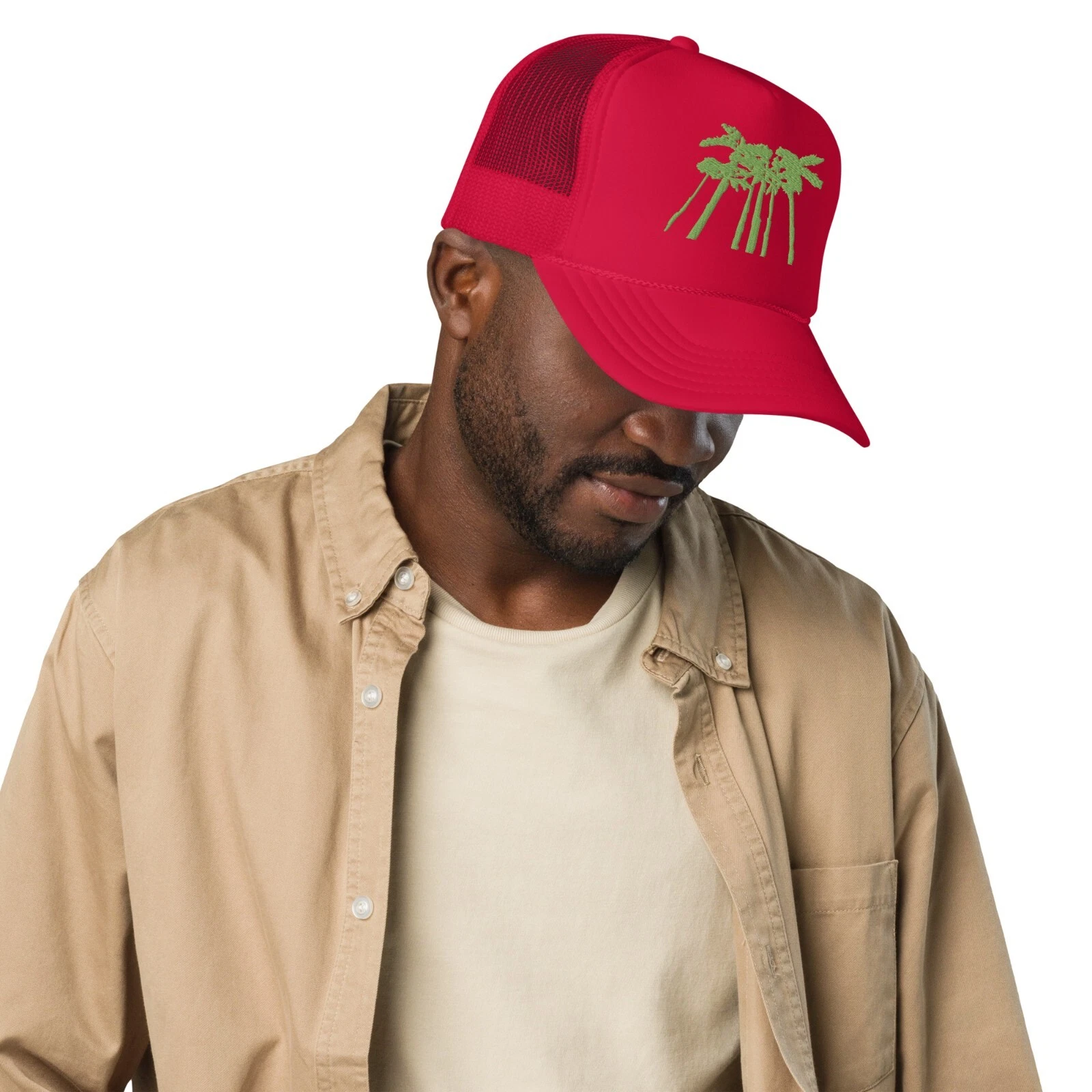Palm Trees Embroidered Foam trucker hat