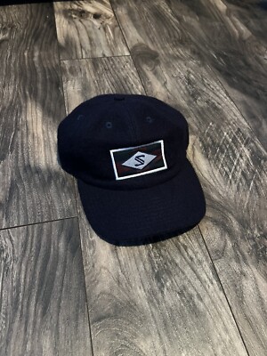 SAMPLE Salomon Wool Snapback Hat Cap Navy Red Vintage Snowboard Ski Hike 90s