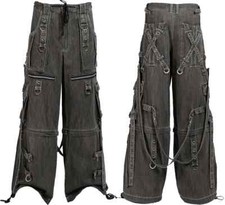 Men Black Denim Jeans Apocalyptic Punk Emo Trip Pants/ Gothic Pants/Unisex Pant