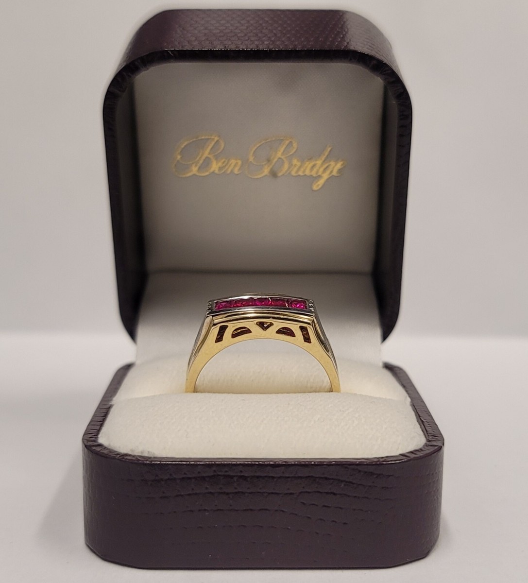 $9,500 BEN BRIDGE Men's Pigeon Blood Red Ruby Ring Men's Ruby Pinky  Ring