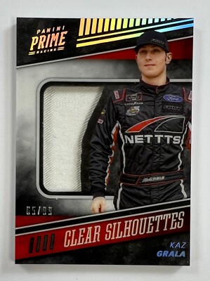2018 Panini Prime Racing #CS-KG Kaz Grala Clear Silhouettes Relic 65/99 AR89