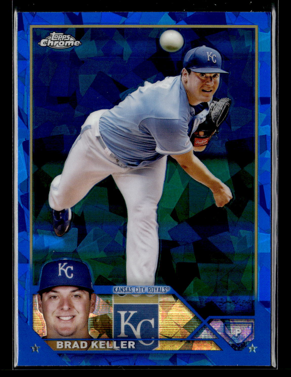 2023 Topps Chrome Baseball Sapphire Brad Keller Royals #189