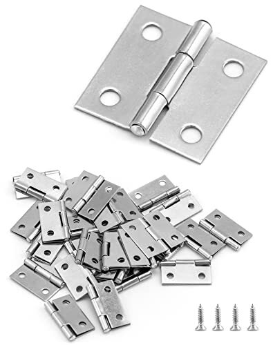 QWORK 40 pezzi mini cerniera 25 mm, cerniere porte, cerniere per legno, (r8X)