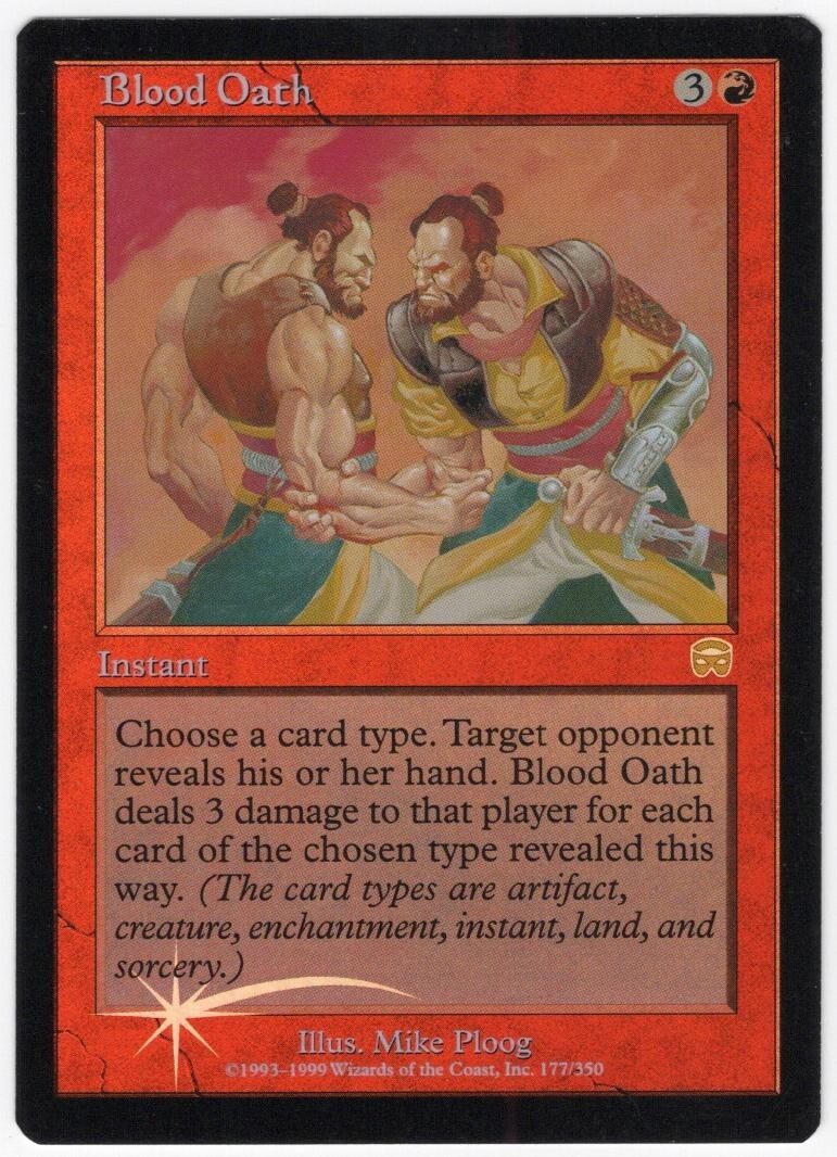 Blood Oath 1999 Mercadian Masques FOIL Red Rare Instant MTG NM AZ2