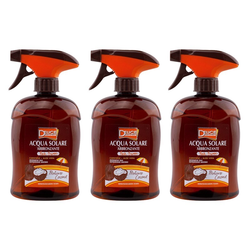 3pz DELICE Solaire ACQUA SOLARE abbronzante FreshBronze Carotene+Aloe Vera 500ml