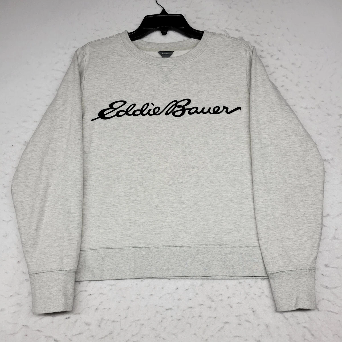 Eddie Bauer Sweatshirt Womens Medium M Gray Long Sleeve Crew Neck Logo  Cotton | eBay