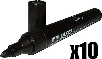 Permanent Marker Pen Black Bullet Tip box of 10 markers writes on almost any sur - Picture 1 of 1