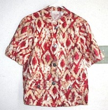 Chico's Pink Jacket Womens size 2 or L Short Sleeve Coat Linen Blend --HGG-