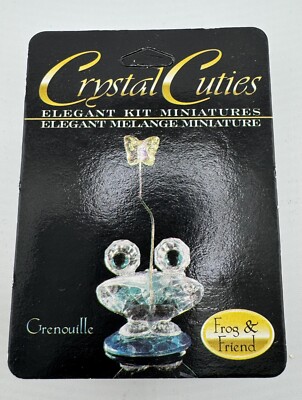 Vintage Crystal Cuties Frog & Friend Butterfly Figurine Kit New NOS