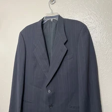 Giorgio Armani Le Collezioni Blazer Mens 42 Black Striped