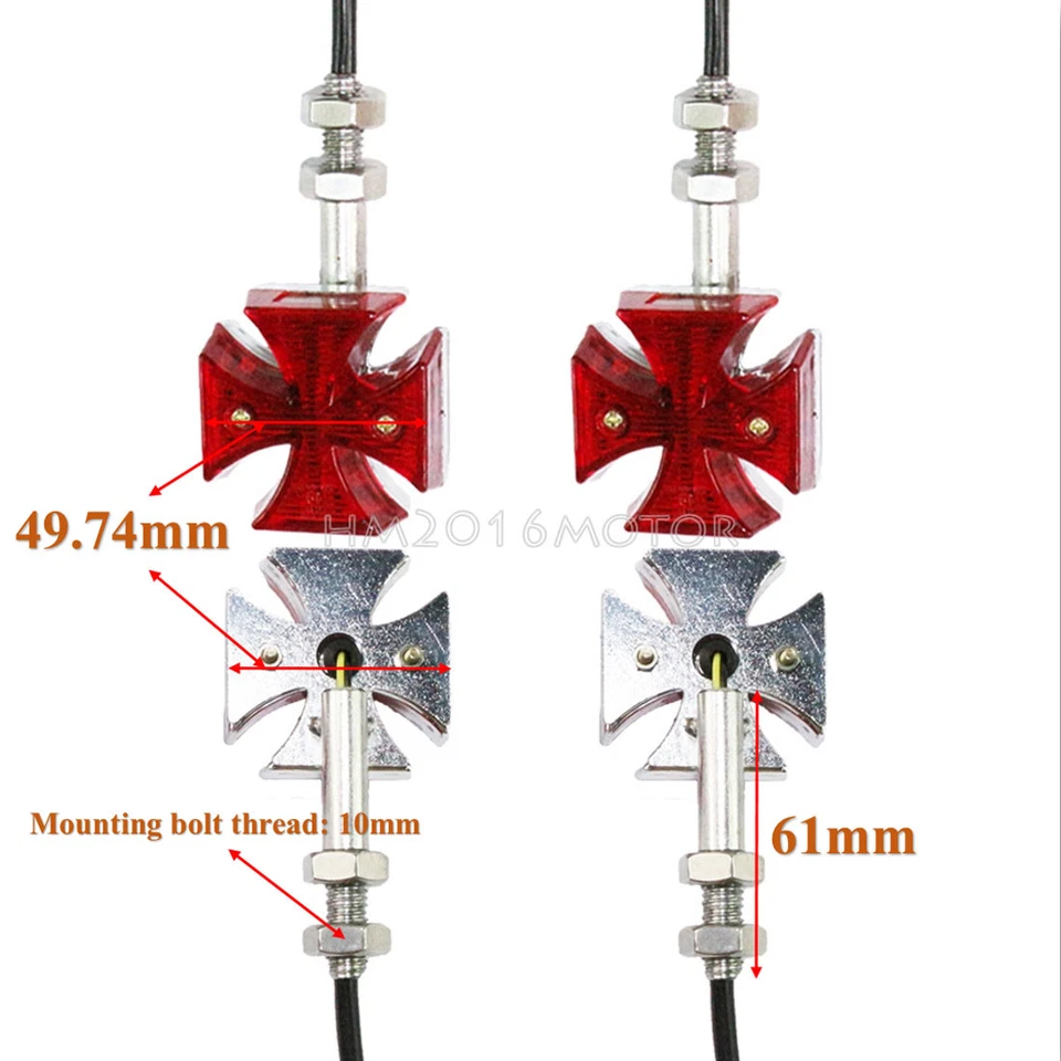 4pcs 2" aluminum& plastic Mini Lights For Yamaha VStar XVS 650 1100 1300 - Image 2 of 4