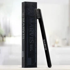 MARVIS Elegant Signature Black Italian Toothbrush with Medium Strength Bristles