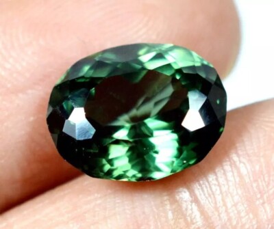 Flawless Australian Sapphire  Oval Cut 10 Ct Deep Blue Green Loose Gemstone