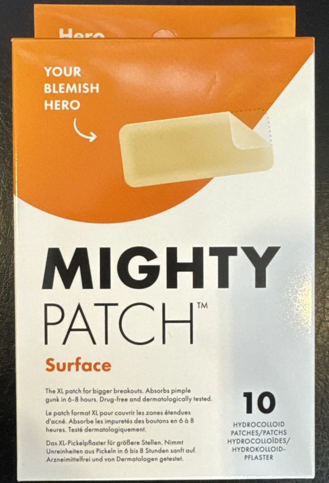 Hero Cosmetics MIGHTY PATCH Surface 10 Strips Hydrocolloid Large Acne Pimple 4P