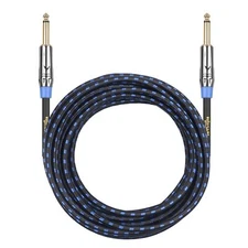 Clef Audio Labs Instrument Guitar Cable, 20ft -1PK , Blue Braided Jacket