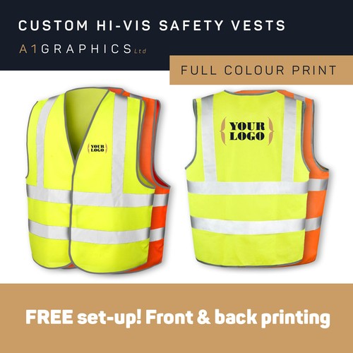custom printed work vests