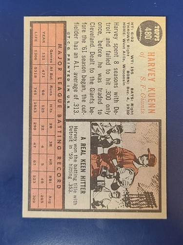 Tarjetas de béisbol Topps 1962 completa tu conjunto que elijas #447-522 - Imagen 69 de 155