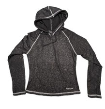Bebe Sport Black Sparkle Hoodie Sweatshirt Size S Y2K Athleisure Pullover