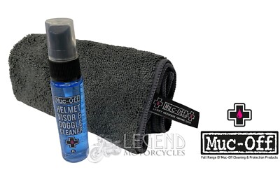 Muc-Off Helmvisier & Brillenreiniger mit Luxus Mikrofasertuch Motorrad
