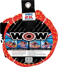 WOW Sports 2K Tow Rope - 60 Ft. Heavy-Duty Towable Tube Rope with Foam Buoy