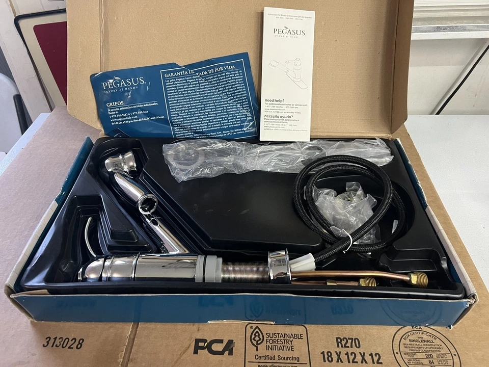 Pegasus 豪华 903 158L 单手柄下拉式喷雾器厨房龙头/铬合金 — 第 2/4 张图片