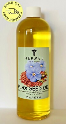 FLAX SEED OIL by HERMES ORGANIC UNREFINED COLD PRESSED 16 oz