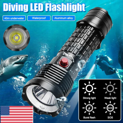 20000LM Dive Light Torch LED Flashlight Scuba Underwater 40m Diving Lamp 4-Mode