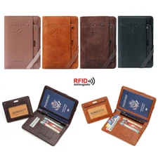 Slim Passport Holder Cover Wallet Case for Women Men Family Passport Book Holder
