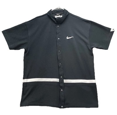 Vintage Nike 90s Warmup Snap Button Tearaway Shirt Black Size 2XL