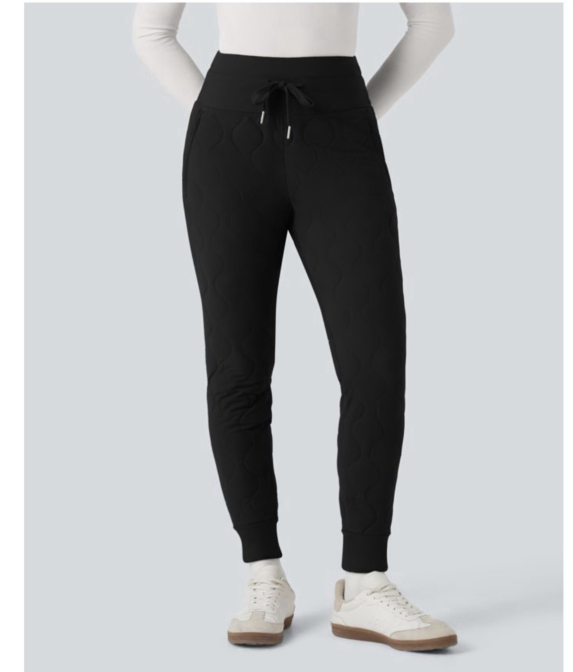 NWT Halara Black High Waisted Jogger Pants Womens Medium Activewear Pockets