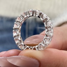 14K White Gold Eternity Band 6.29ct Round Lab-Created Diamond F/VS
