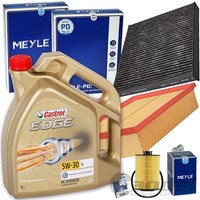 Meyle Filterset+Castrol 5W30 ÖL FüR VW Touran Golf 7 Skoda Kodiaq Audi A3 8V Q2
