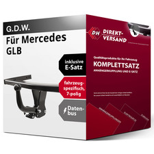 Anh&auml;ngerkupplung starr + E-Satz 7pol spezifisch f&uuml;r Mercedes GLB 19- AHK & ES