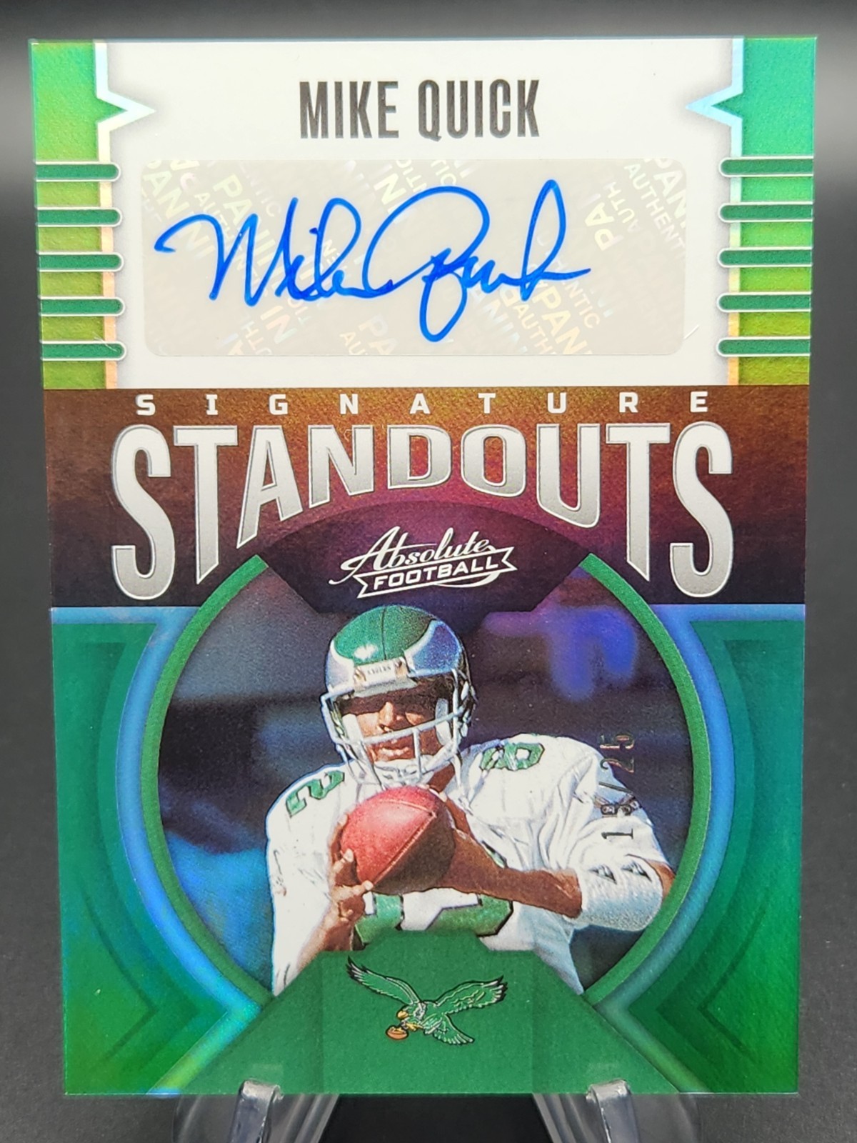 Mike Quick 2023 Panini Absolute Signature Standouts Green Auto 19/25