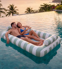 85" X 53" Extra Large 2-Person Tanning Pool Float, Inflatable Tanning Pool with