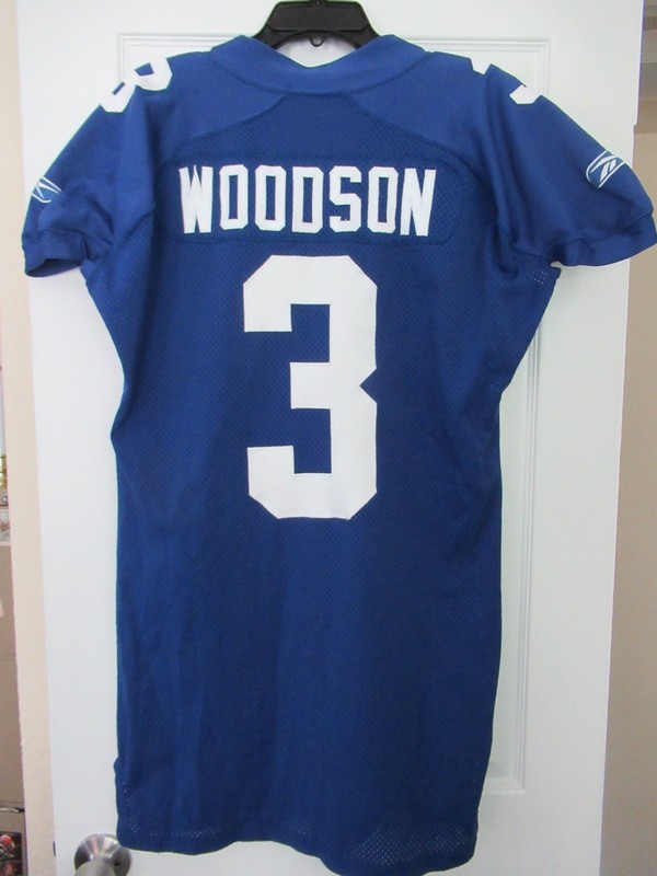 Andre Woodson NY Giants 2008 Game Issued Blue NFL Equipment Reebok Jersey #3