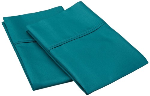 Cotton Blend Soft, Resistant 2-Piece Standard Pillowcase Set, Solid Teal