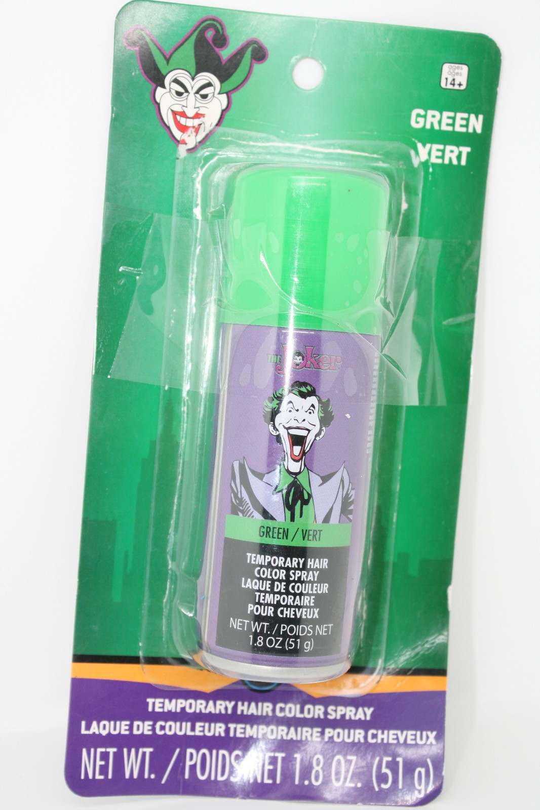 Crazy Clown Joke Spray para Cabello Verde Halloween Disfraz Accesorio
