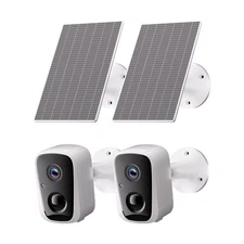 Sansco 2PCS Solar Security Camera Wireless 4MP 2-Way Audio WiFi for Home