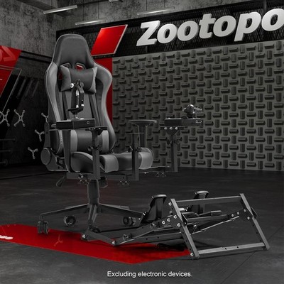 Zootopo Flight Simulator Stand With Gray Seat Fit For Airbus Stick And Throttle
