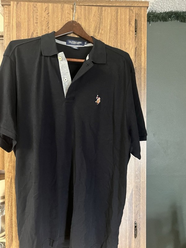 U.S. Polo Assn. Luxury Feel, Men's Polo, Black, Size 2XL, Embroiered Logo, S/S, 