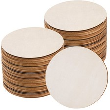 Wood Circles 60 Pcs 6 Inch Unfinished Round Disc Cutouts DIY Craft Coaster Paint
