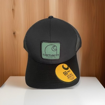 Carhartt Men's Hat Canvas C Patch Mesh-Back Script Cap  Adjustable Fit