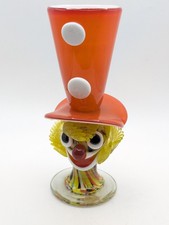 Vintage Rare Murano Hand Blown Glass Clown vase Ornament Colourful Circus