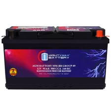 Mighty Max MM-H8 Group 49 12V 95Ah 160RC 900CCA Battery Replaces Audi A6 98-18