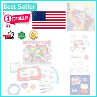 Fun Spirograph Art Design Kit for Kids with Washable Markers & Storage Case