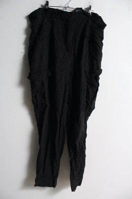 H&M Damen Cargo Paper Bag Jeans - Schwarz - Größe 16 (M21)