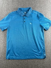 Tommy Bahama Polo Shirt Mens Large Blue Striped Short Sleeve Golf Casual