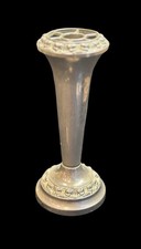Vintage Silver Plated Bud Vase with Ornate Scroll Trim Ianth